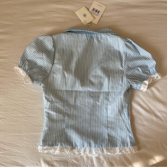 Brand New- Peppermayo Bennett Button Up Top in Blue White Stripe 🦋✨ - Picture 12 of 13